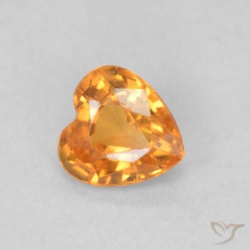 0.35ct Натуральный Средний апельсин Сапфир, Сердце, Чистота VS