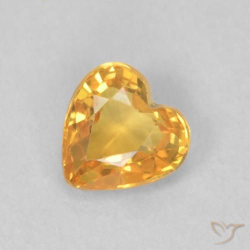 0.46ct Натуральный Темно-золотой Сапфир, Сердце, VVS-VS