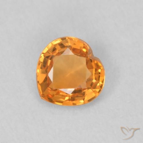 0.36ct Натуральный Оранжево-коричневый Сапфир, Сердце, VVS-VS