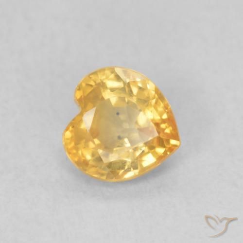 0.44ct Натуральный Яркое золото Сапфир, Сердце, Чистота VS