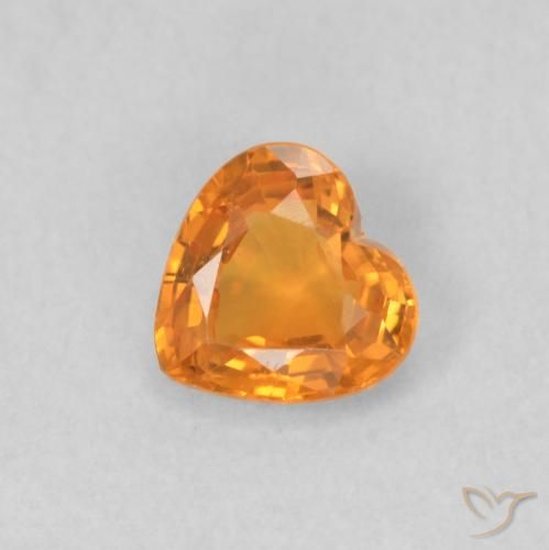 0.37ct Натуральный Средний апельсин Сапфир, Сердце, VVS-VS