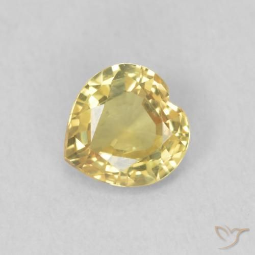 0.45ct Натуральный Тосканский желтый Сапфир, Сердце, VVS-VS