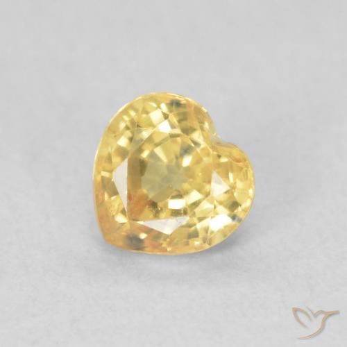 0.54ct Натуральный Золотисто-оранжевый Сапфир, Сердце, VVS-VS