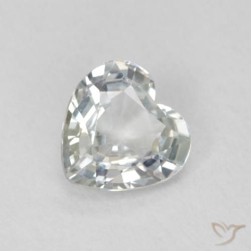0.79ct Натуральный Бледно-желтый зеленый Сапфир, Сердце, Чистота VVS