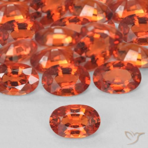 0.53ct Натуральный Огонь Оранжевый Сапфир, Овал, Чистота VS