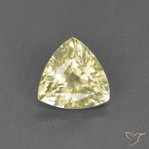 0.66ct Натуральный Светлая Лагуна Жёлтая Сапфир, Триллион, VVS-VS