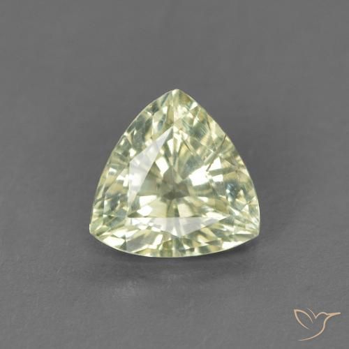 0.66ct Натуральный Бледно-салатовый Сапфир, Триллион, Чистота VS