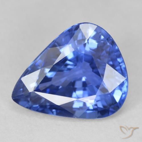 4.24ct Натуральный Васильково-синий Сапфир, Форма груши, VVS-VS