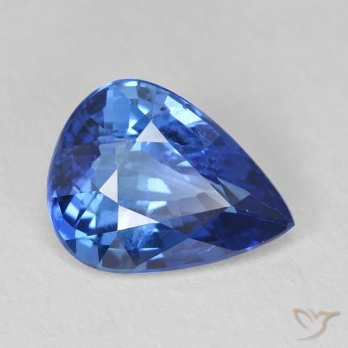 3.55ct Натуральный Средний темно-синий Сапфир, Форма груши, VVS-VS