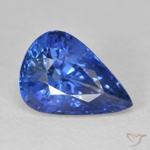4.59ct Натуральный Средний темно-синий Сапфир, Форма груши, Чистота VS