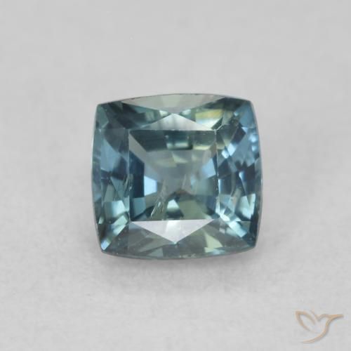 0.64ct Натуральный Бирюзовый Сапфир, Подушка, Чистота VS