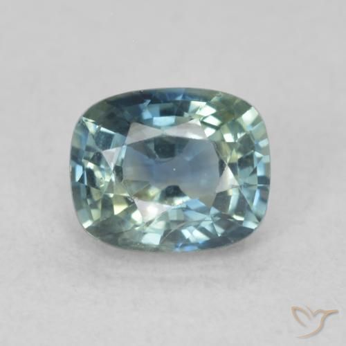 0.80ct Натуральный Бирюзовый Сапфир, Подушка, Чистота VS