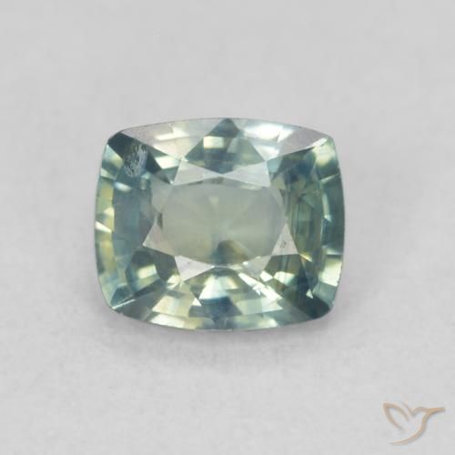 0.67ct Натуральный Средний зеленый Сапфир, Подушка, Чистота VS