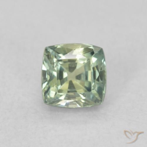 0.57ct Натуральный Medium Light-Green Сапфир, Подушка, Чистота VS