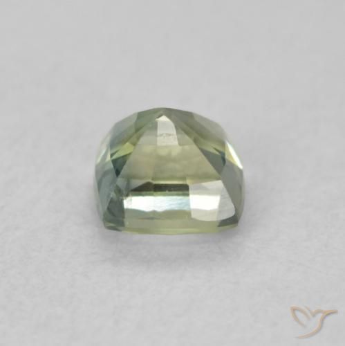 0.57 карата, натуральный Medium Light-Green Сапфир, Подушка, Чистота VS