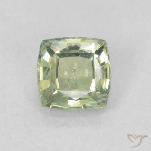 0.61ct Натуральный Medium Light-Green Сапфир, Подушка, SI