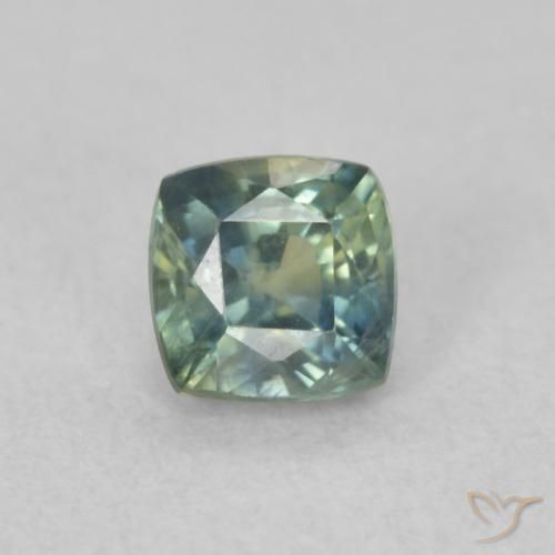 0.56ct Натуральный Средний сине-зеленый Сапфир, Подушка, Чистота VS