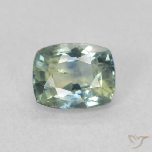 0.62ct Натуральный Зеленовато-синий Сапфир, Подушка, Чистота VS
