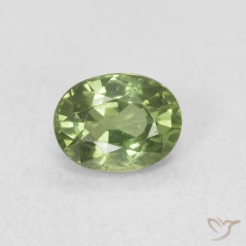 0.48ct Натуральный Средний зеленый Сапфир, Овал, VVS-VS