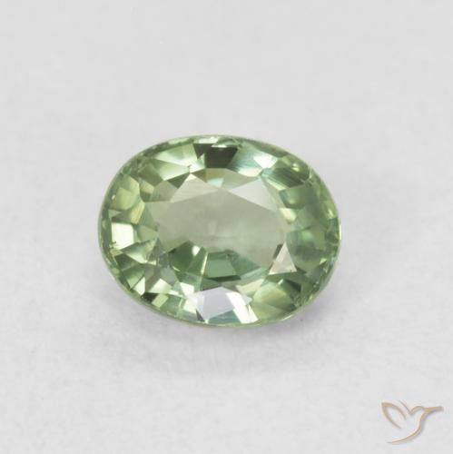 0.56ct Натуральный Светло-зеленый шалфей Сапфир, Овал, VVS-VS