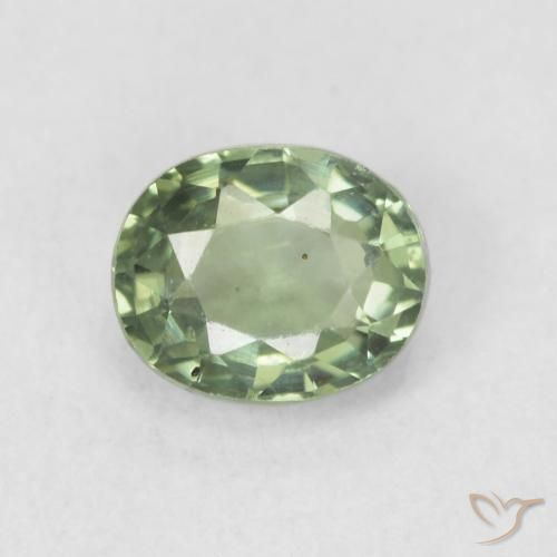 0.66ct Натуральный Светло-зеленый Сапфир, Овал, VVS-VS