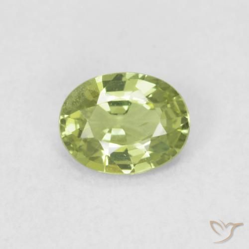 0.35ct Натуральный Светло-живой зеленый Сапфир, Овал, VVS-VS