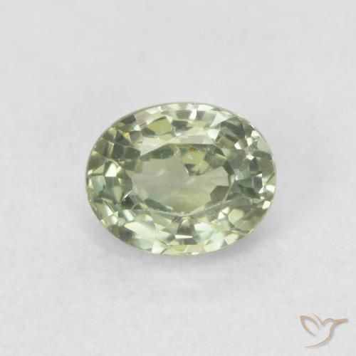 0.58ct Натуральный Светло-зеленый Сапфир, Овал, VVS-VS