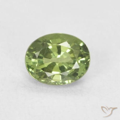 0.52ct Натуральный Средний зеленый Сапфир, Овал, VVS-VS