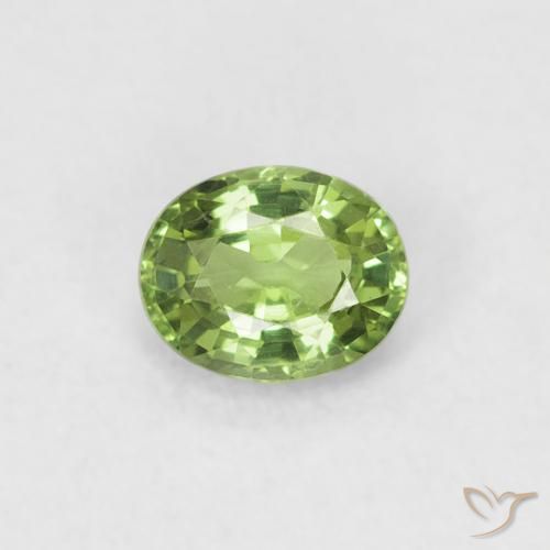 0.41ct Натуральный Травянисто-зелёный Сапфир, Овал, VVS-VS