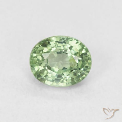 0.61ct Натуральный Светлый лесной зеленый Сапфир, Овал, VVS-VS