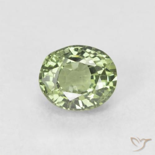 0.63ct Натуральный Очень светло-зеленый Сапфир, Овал, VVS-VS