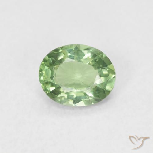 0.40ct Натуральный Светло-зеленый Сапфир, Овал, VVS-VS