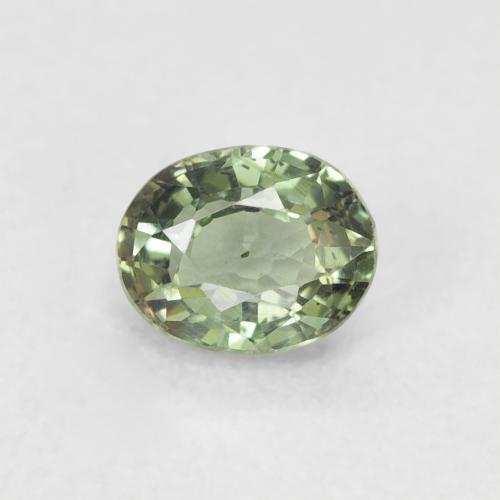 0.56ct Натуральный Светло-зеленый Сапфир, Овал, VVS-VS