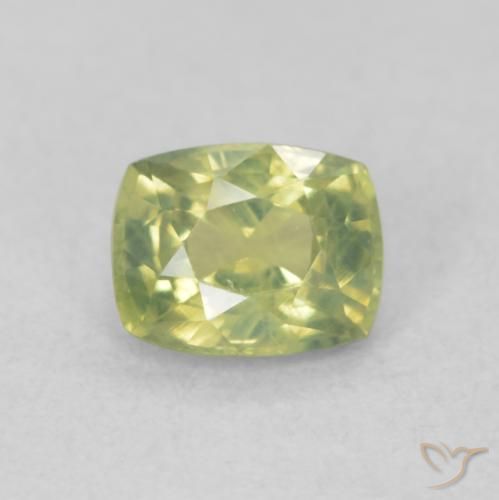 0.61ct Натуральный Светло-лимонно-желтый Сапфир, Подушка, Чистота VS, Photo A