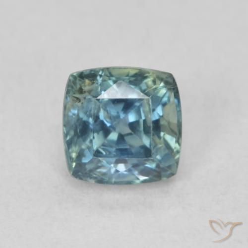 0.69ct Натуральный Бирюзовый Сапфир, Подушка, Чистота VS