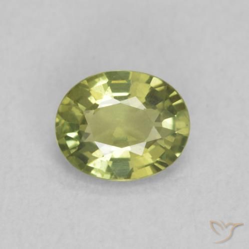 0.46ct Натуральный Светло-землисто-зеленый Сапфир, Овал, VVS-VS