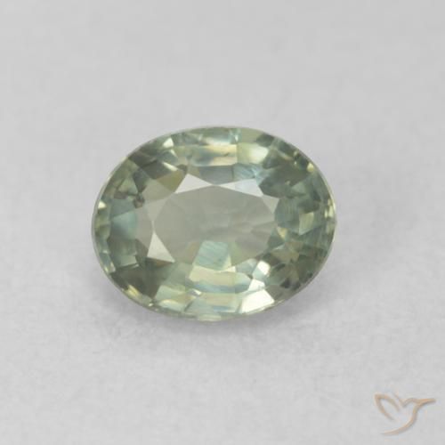 0.55ct Натуральный Теплый зеленый Сапфир, Овал, VVS-VS