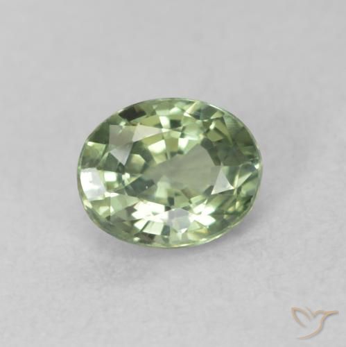 0.54ct Натуральный Medium Light-Green Сапфир, Овал, Чистота VVS
