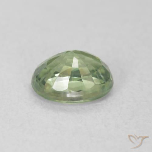 0.54 карата, натуральный Medium Light-Green Сапфир, Овал, Чистота VVS