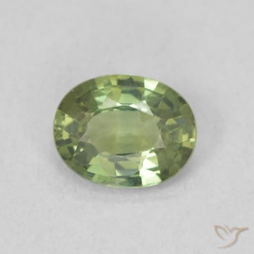 0.47ct Натуральный Груша зеленая Сапфир, Овал, Чистота VVS