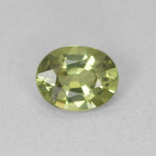 0.41ct Натуральный Желто-зеленый Сапфир, Овал, Чистота VVS