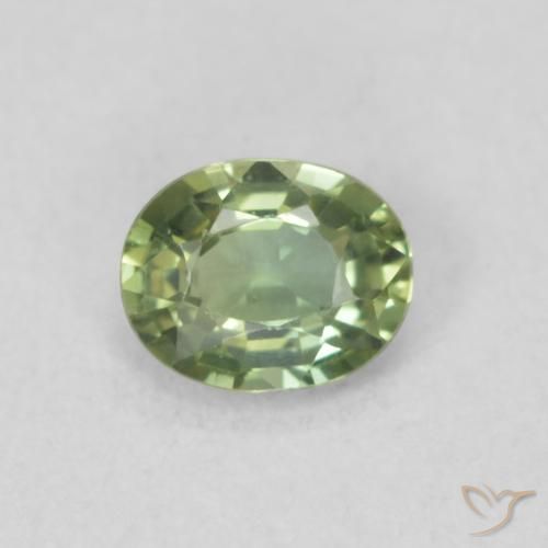 0.40ct Натуральный Светло-зеленый шалфей Сапфир, Овал, Чистота VVS