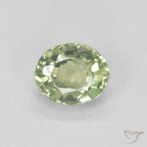 0.51ct Натуральный Светло-зеленый шалфей Сапфир, Овал, Чистота VVS
