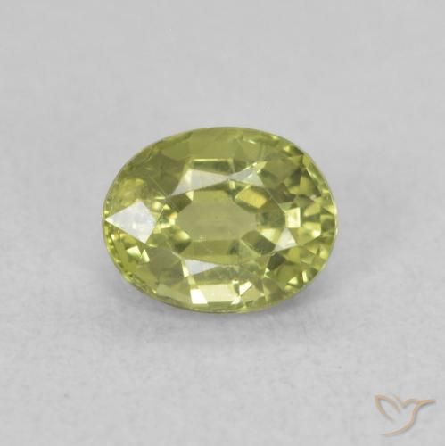 0.49ct Натуральный Теплый лесной зеленый Сапфир, Овал, Чистота VS