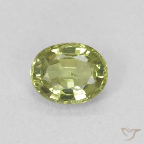 0.45ct Натуральный Светло-зеленый Сапфир, Овал, Чистота VS