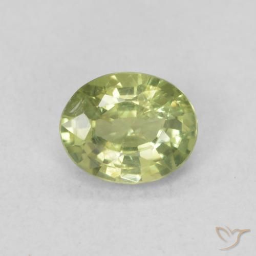 0.43ct Натуральный Теплый лесной зеленый Сапфир, Овал, Чистота VS