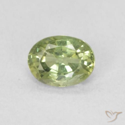 0.42ct Натуральный Светлый лесной зеленый Сапфир, Овал, Чистота VS
