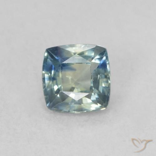 0.44ct Натуральный Зеленовато-синий Сапфир, Подушка, Чистота VS