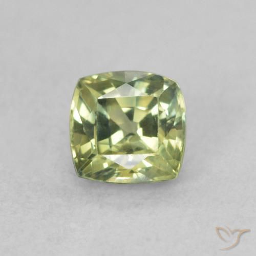 0.54ct Натуральный Средний зеленый Сапфир, Подушка, Чистота VS