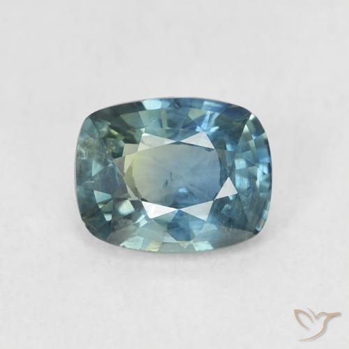 0.81ct Натуральный Бирюзовый Сапфир, Подушка, Чистота VS